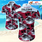 Atlanta Falcons Beach Adventure Palm Tree Button-Up Shirt