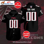 Atlanta Falcons Custom Name And Number Jersey Style Button-Up Shirt