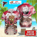 Atlanta Falcons Custom Name Hawaiian Shirt With Tropical Groot