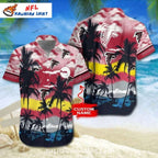 Atlanta Falcons Custom Name Multi-Color Sunset Beach Shirt