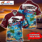 Atlanta Falcons Hawaiian Shirt Beach Scene Custom Name