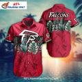 Atlanta Falcons Hawaiian Shirt Tropical Leaves Pattern