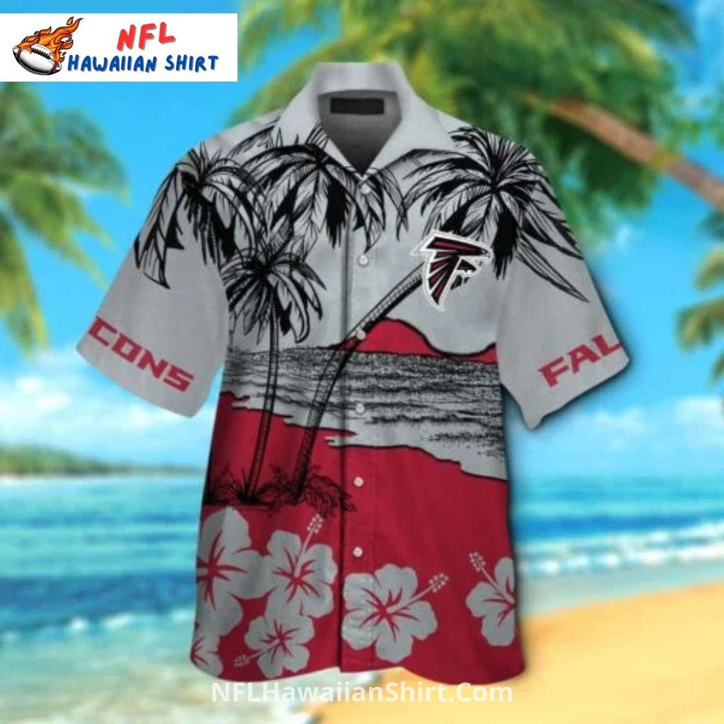 Atlanta Falcons Hawaiian Shirt With Palm Tree Beach Theme