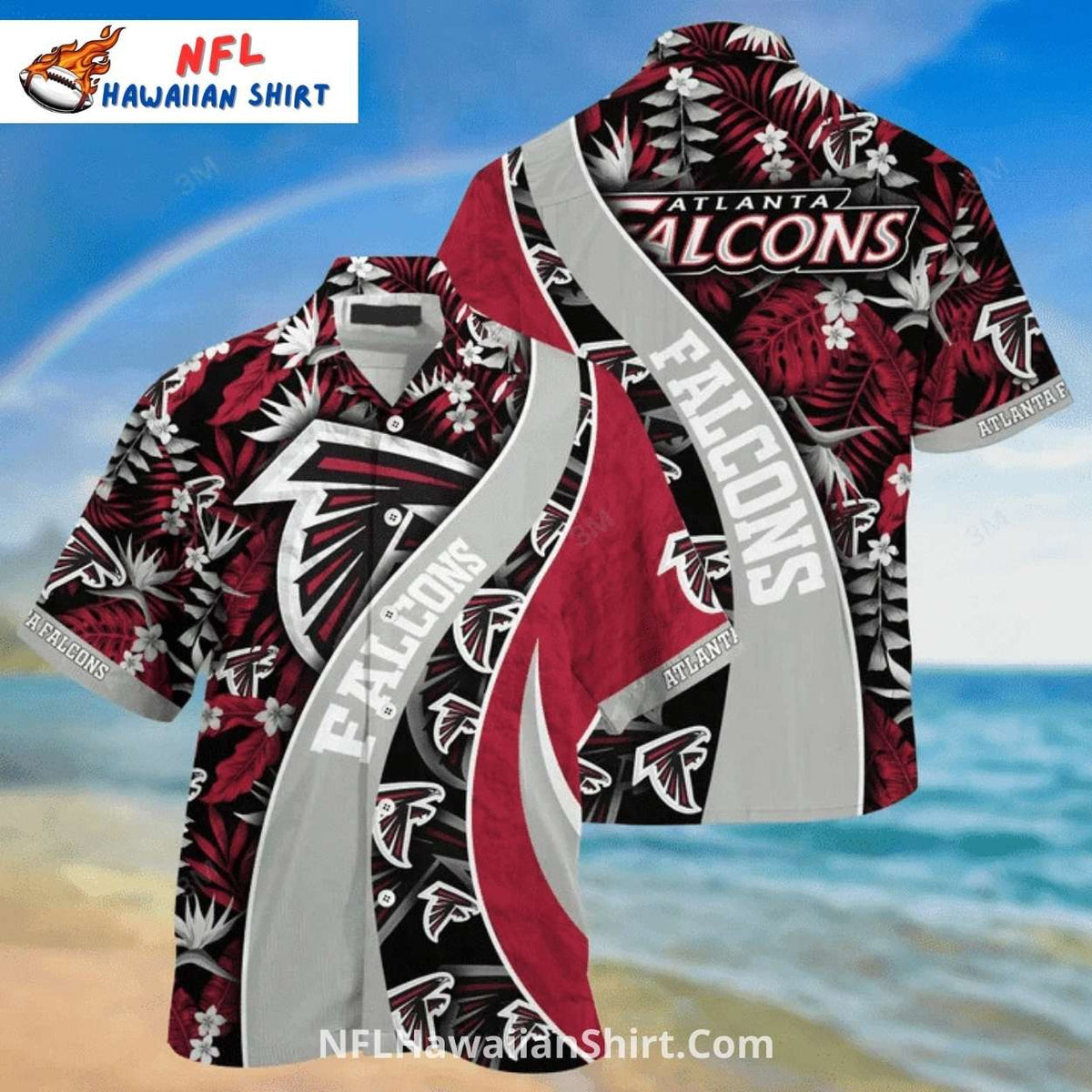 Atlanta Falcons Hawaiian Shirt With Wavy Stripe Design