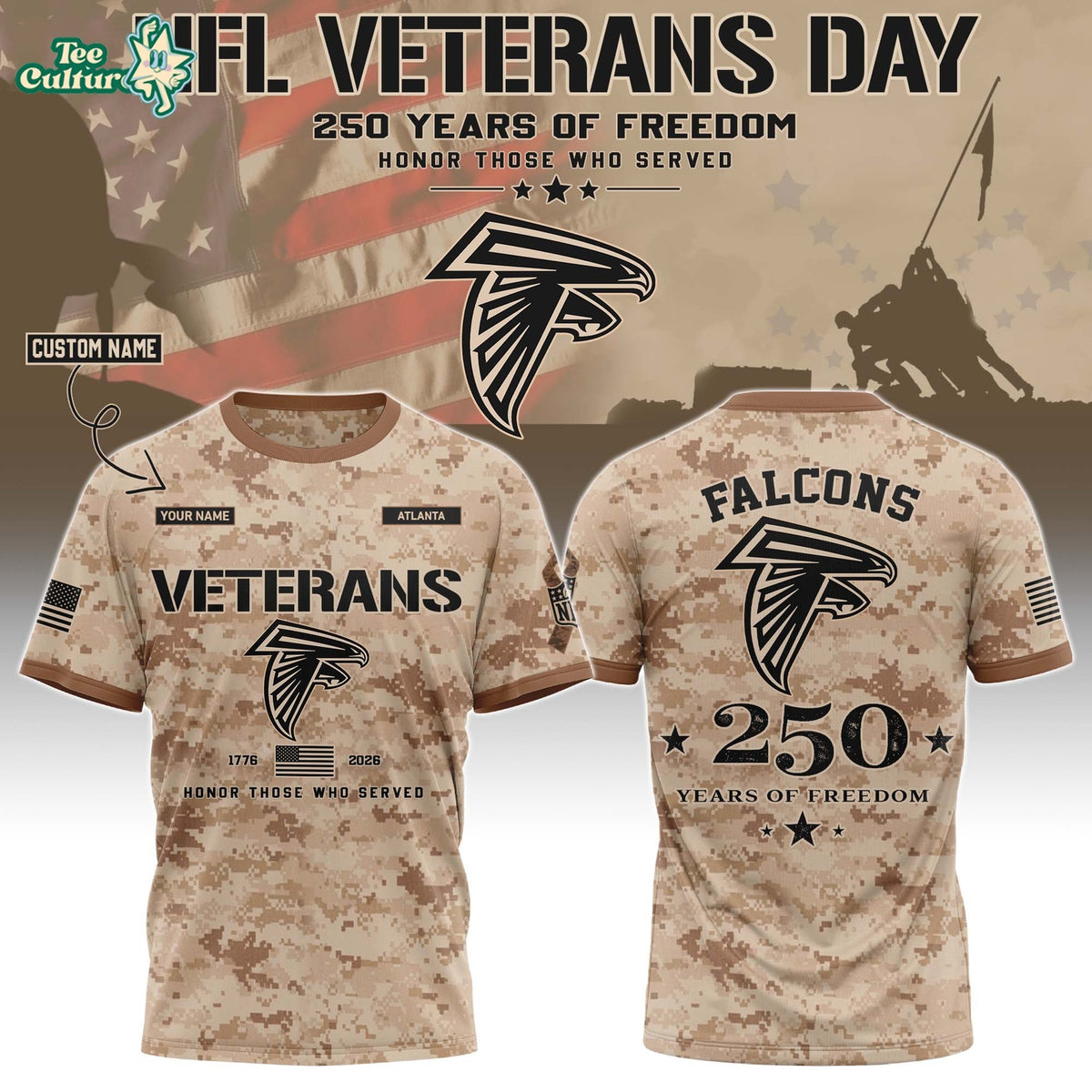 Atlanta Falcons NFL Veterans Day 2026 Limited Edition T-Shirt