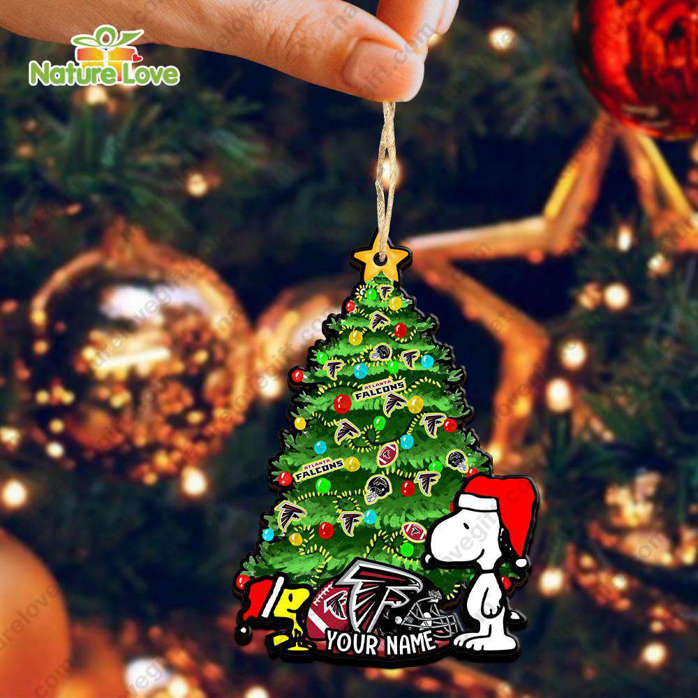 Atlanta Falcons Snoopy Peanuts Custom Christmas Ornament Xmas Tree Decorations