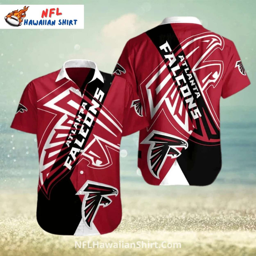 Atlanta Falcons Split Color Hawaiian Shirt With Large Logo