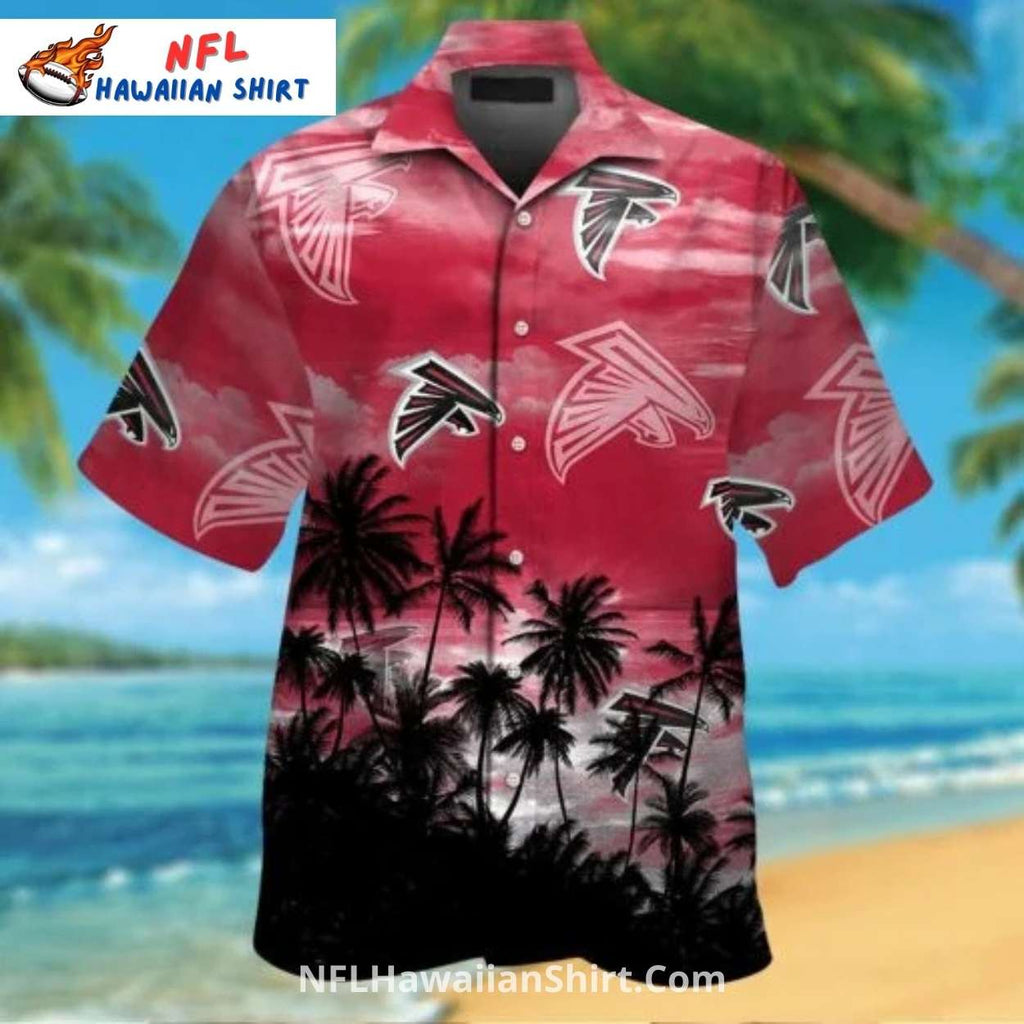 Atlanta Falcons Sunset Palm Tree Gradient Button-Up Shirt