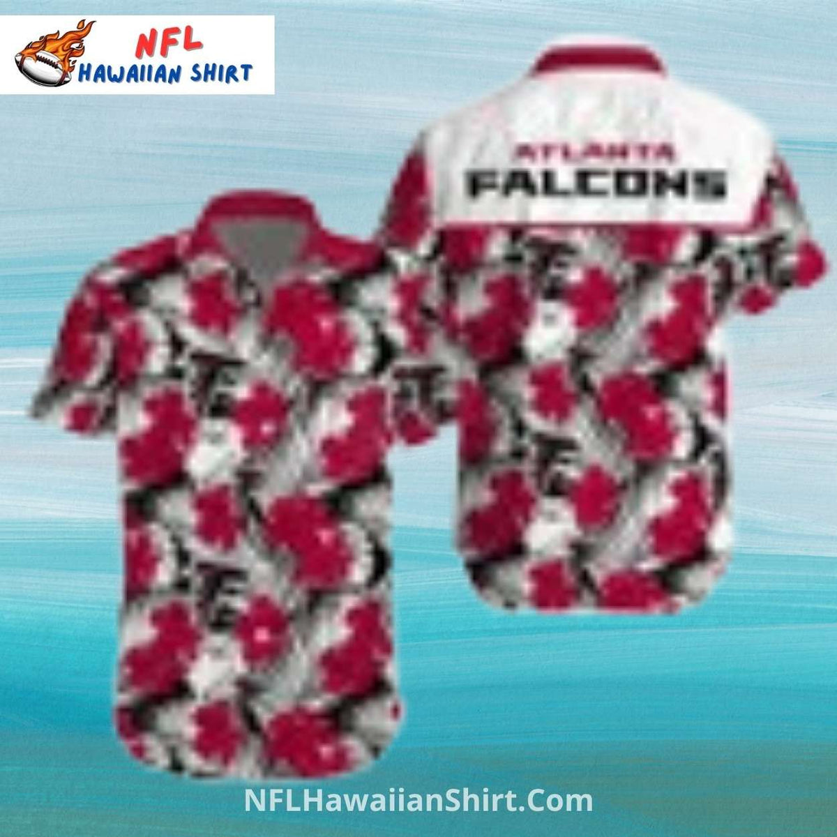 Atlanta Falcons White Panel Hibiscus Floral Button-Up Shirt