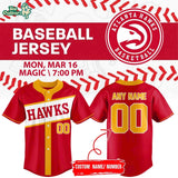 Atlanta Hawks Customizable Baseball Jersey 2026