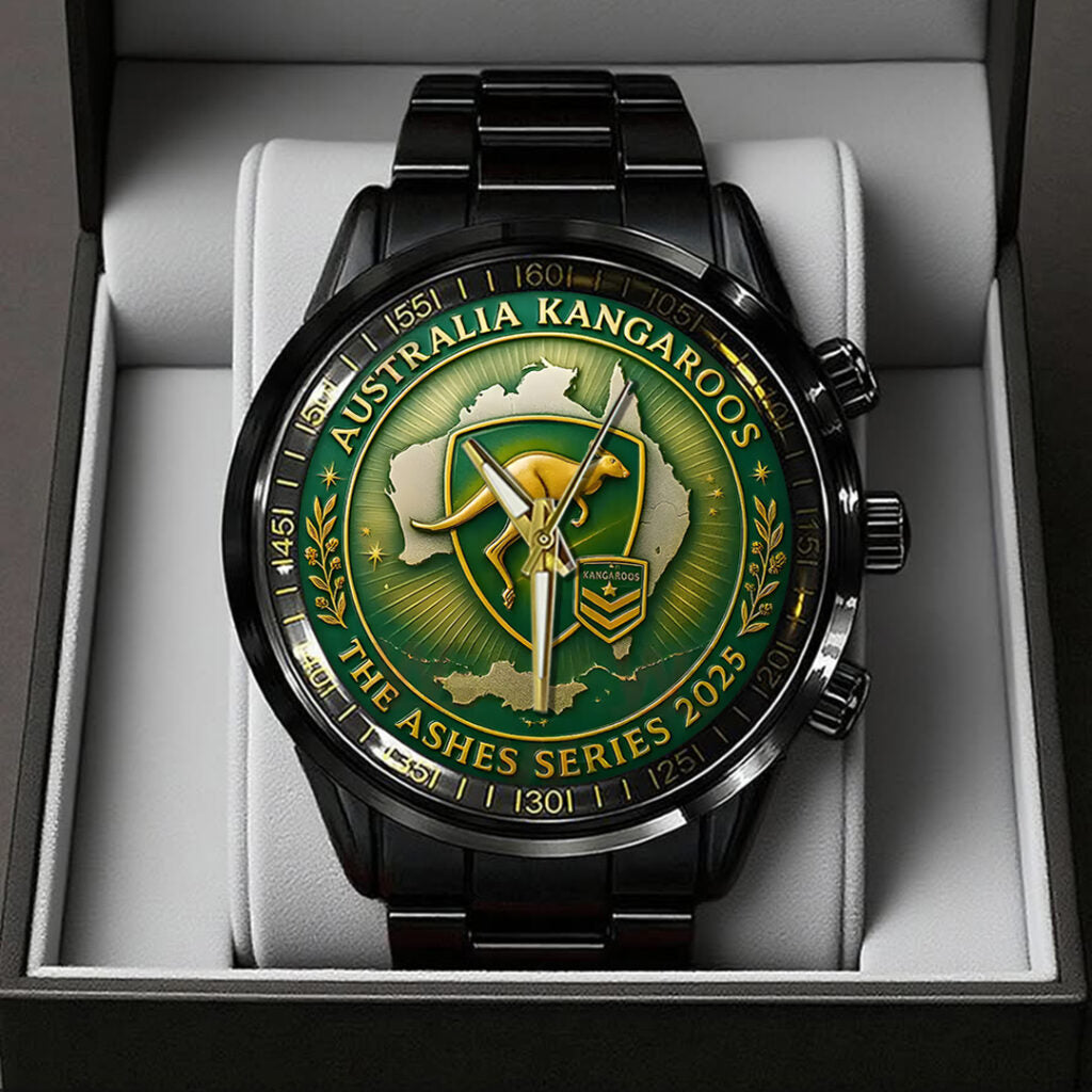 Australia Kangaroos The Ashes Series 2025 Black Stainless Steel Watch - TANTN17814