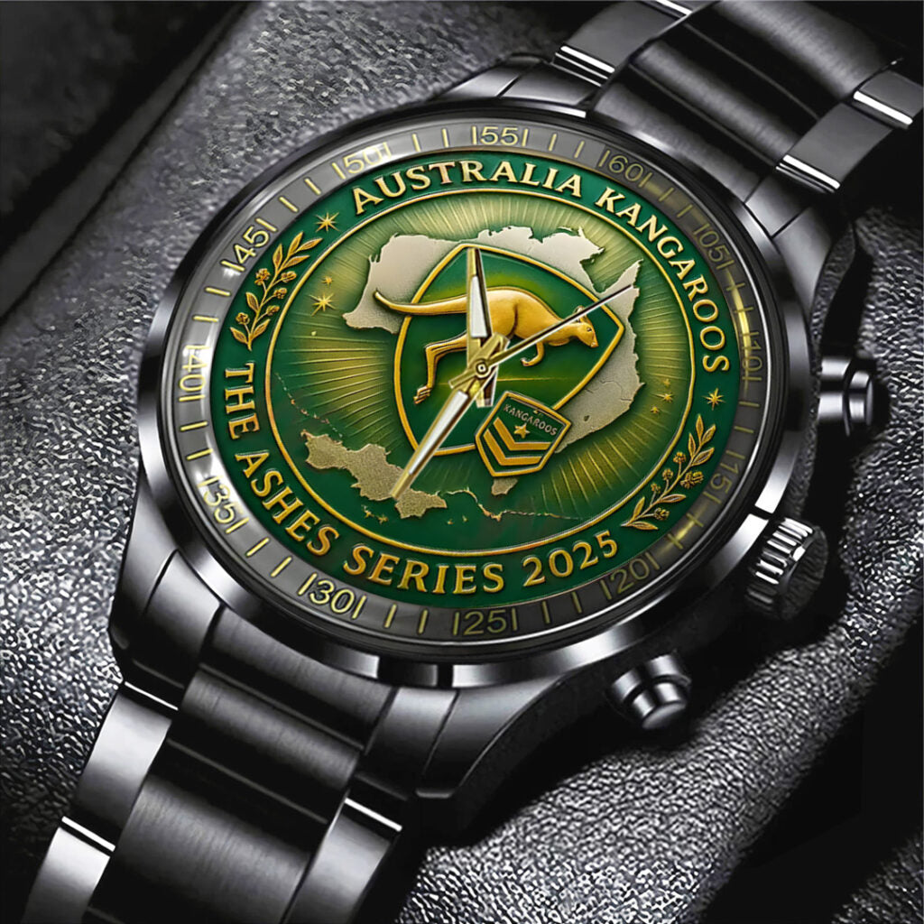 Australia Kangaroos The Ashes Series 2025 Black Stainless Steel Watch - TANTN17814