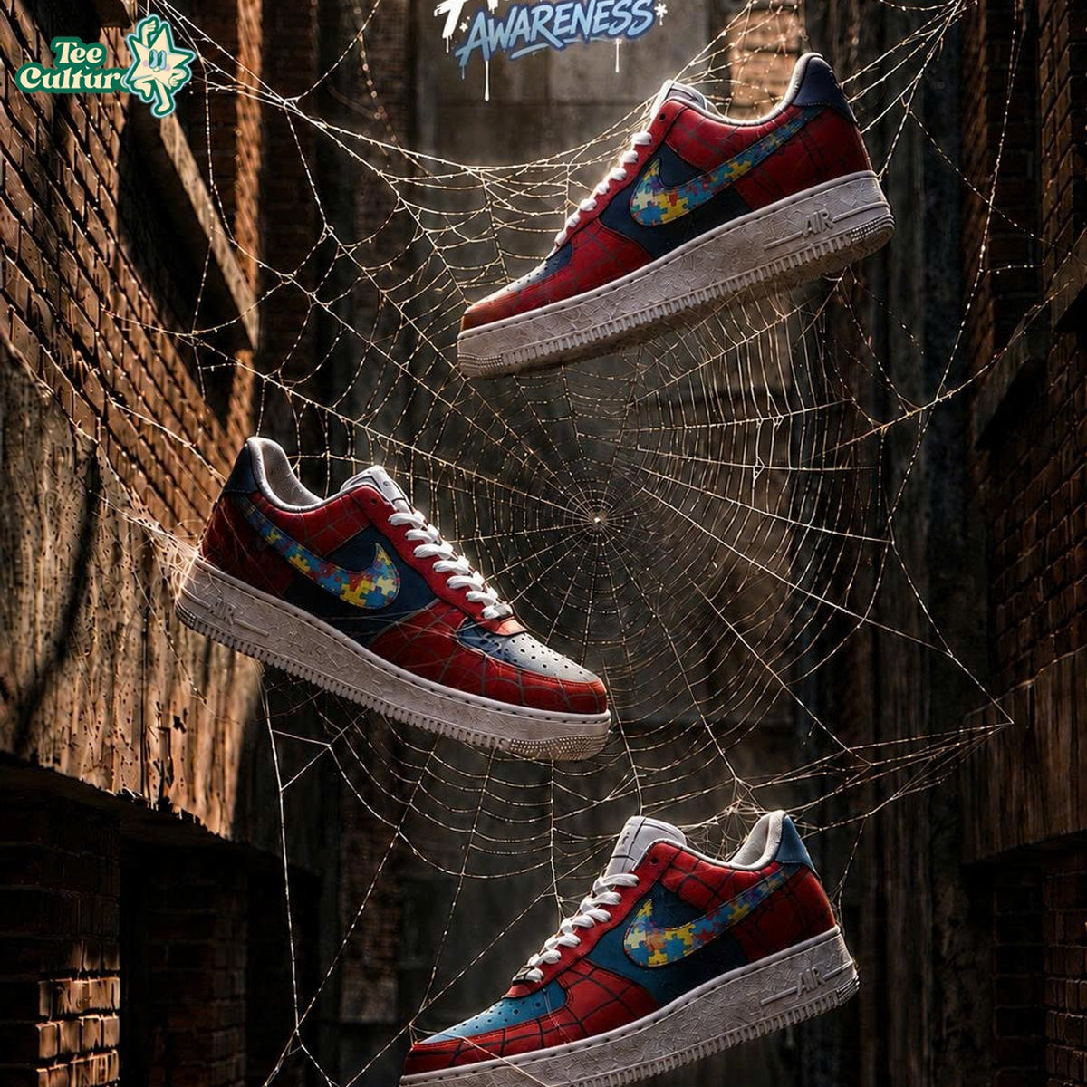 Autism Spider-Man Brand New Day Air Force 1 Sneakers