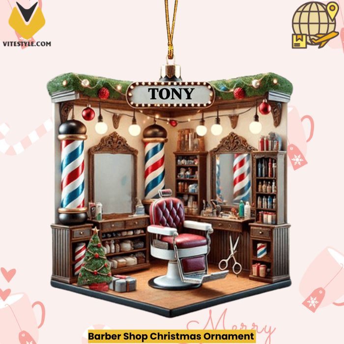 Barber Shop Christmas Ornament