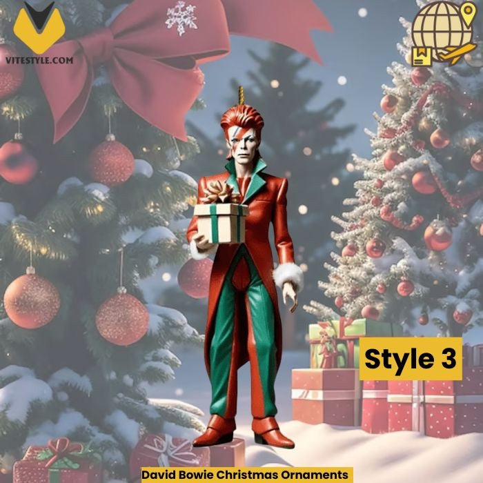 David Bowie Christmas Ornaments