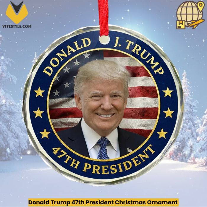 Donald Trump 47th President Christmas Ornament