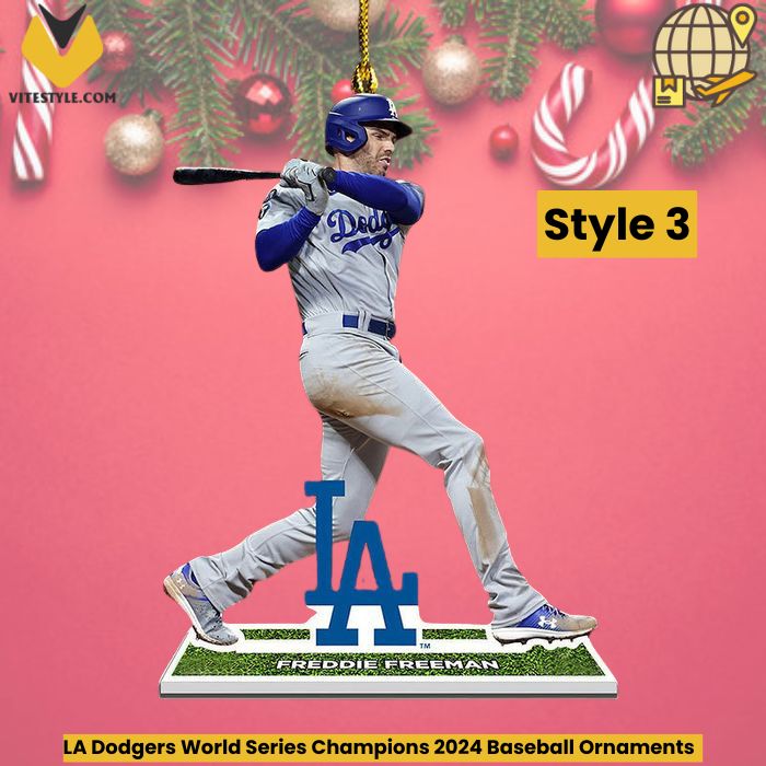 LA Dodgers World Series Champions 2024 Baseball Ornaments for sales