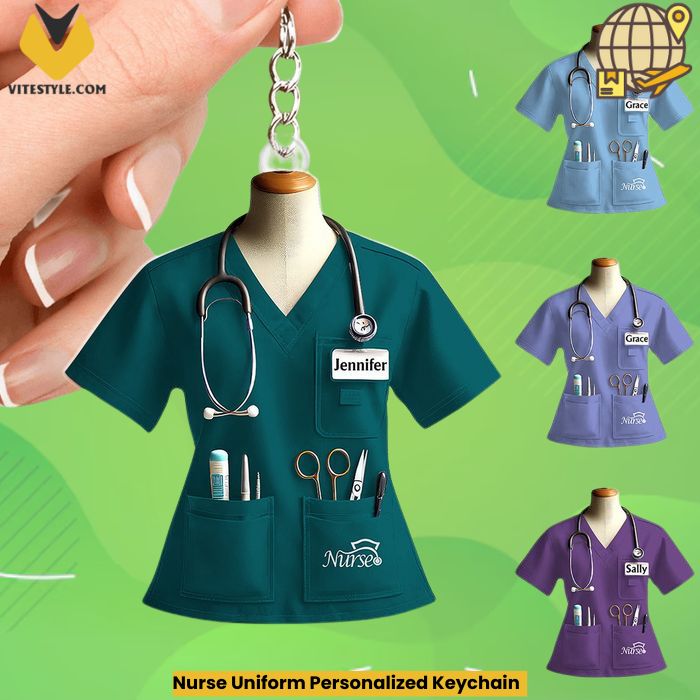 Nurse Uniform Personalized Keychain