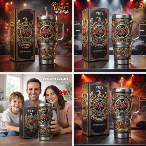 BEST Slayer Reign In Blood Seasons Tumbler with Handle