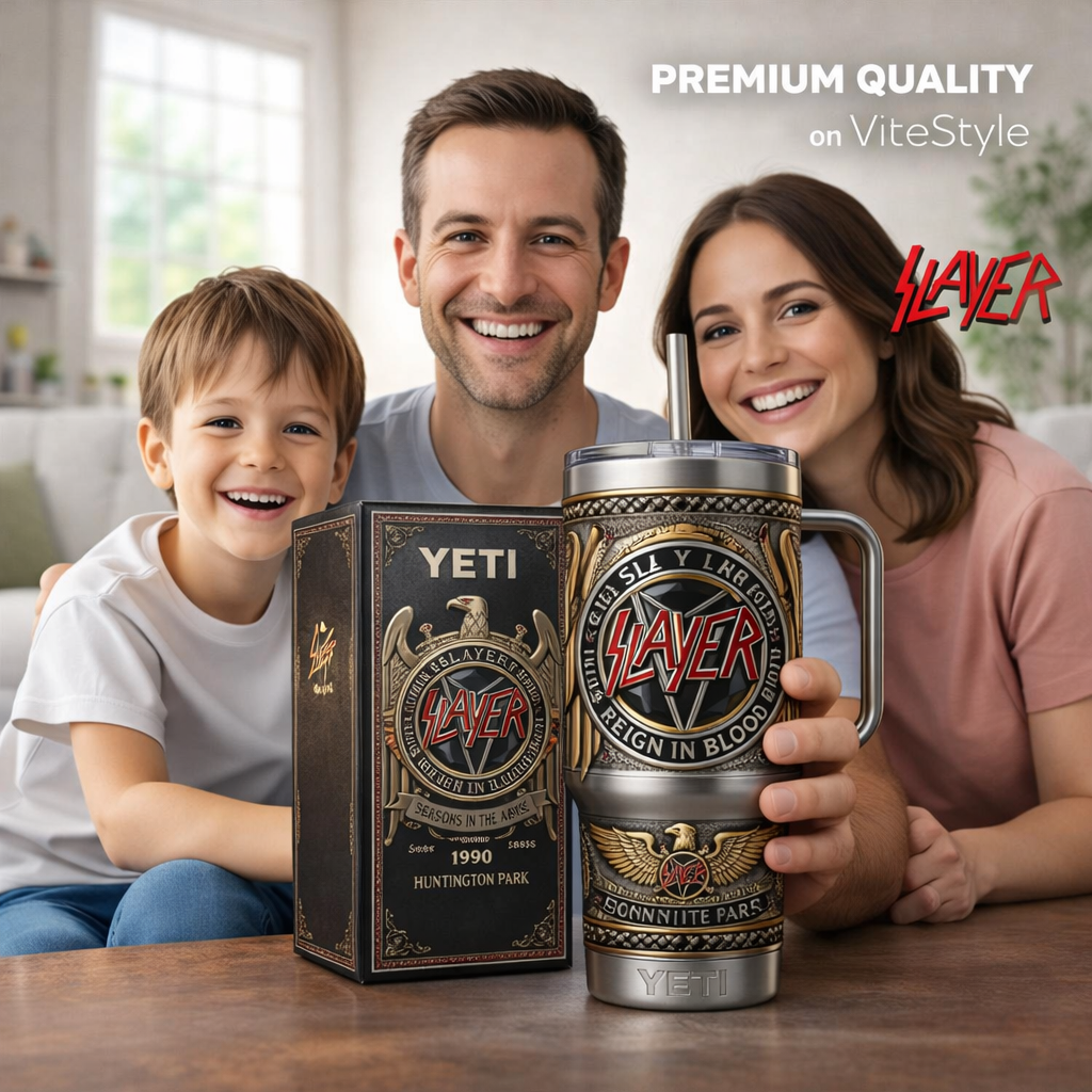 BEST Slayer Reign In Blood Seasons Tumbler with Handle