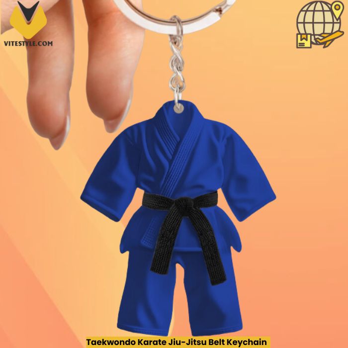 Taekwondo Karate Jiu-Jitsu Belt Keychain