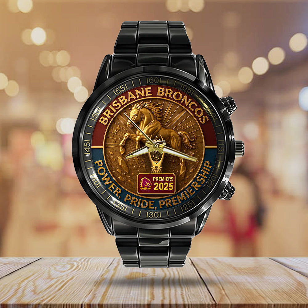 Brisbane Broncos Black Stainless Steel Watch – TMTHU1434