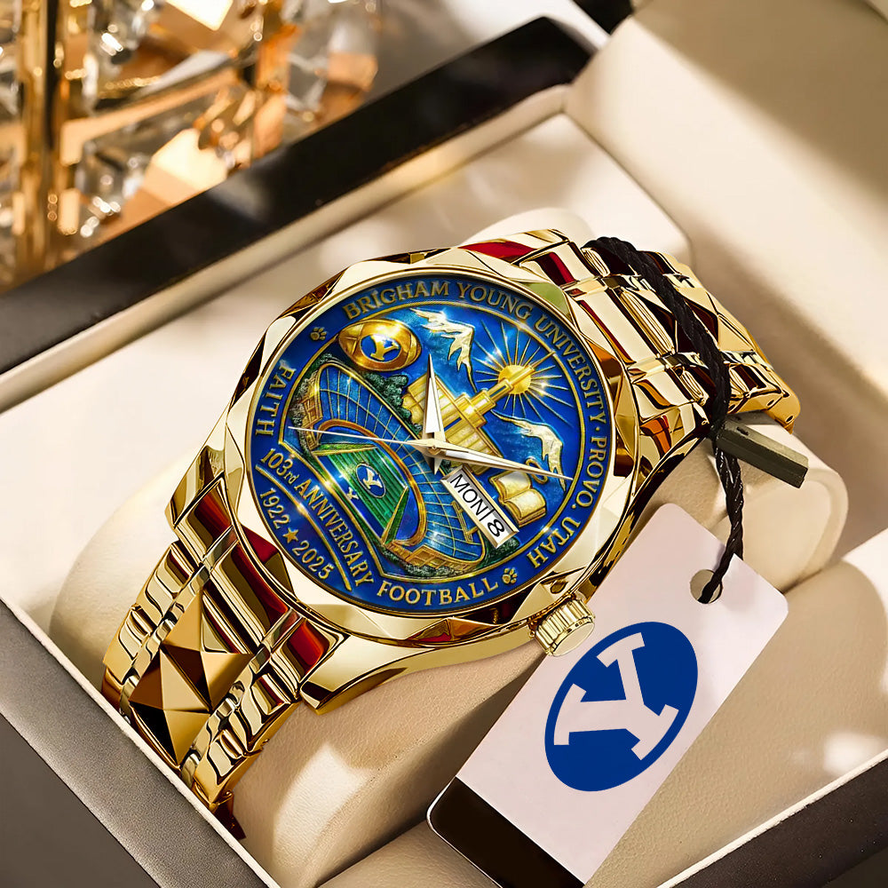 BYU Cougars Football Alloy Luxury Quartz Watch - TANTN17949
