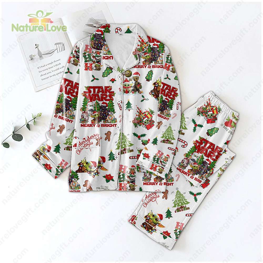 Baby Yoda and Groot Christmas Pajama Set Star Wars Cute Pajamas Xmas Gift