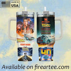 Back To The Future Personalized Tumbler 40Oz Delorean Time Machine Custom Cup