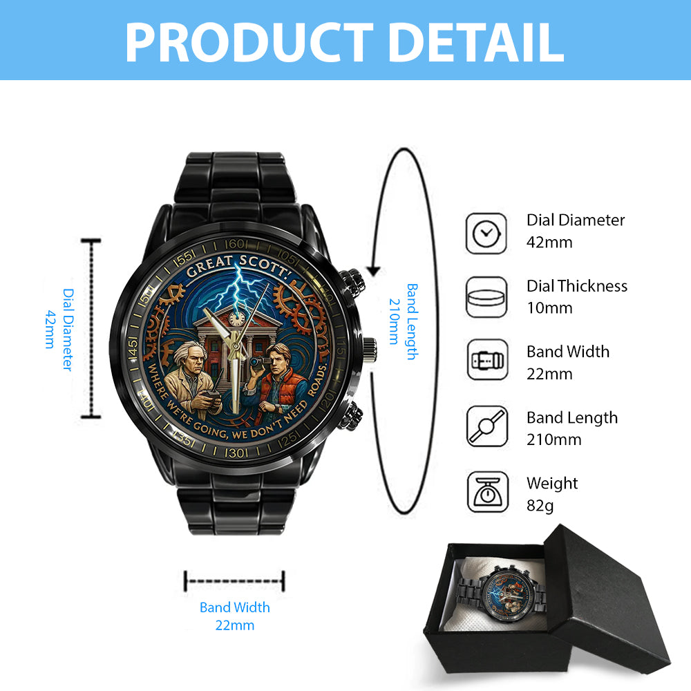 Back to the Future 40th Anniversary 2025 Black Stainless Steel Watch - TANTN18027
