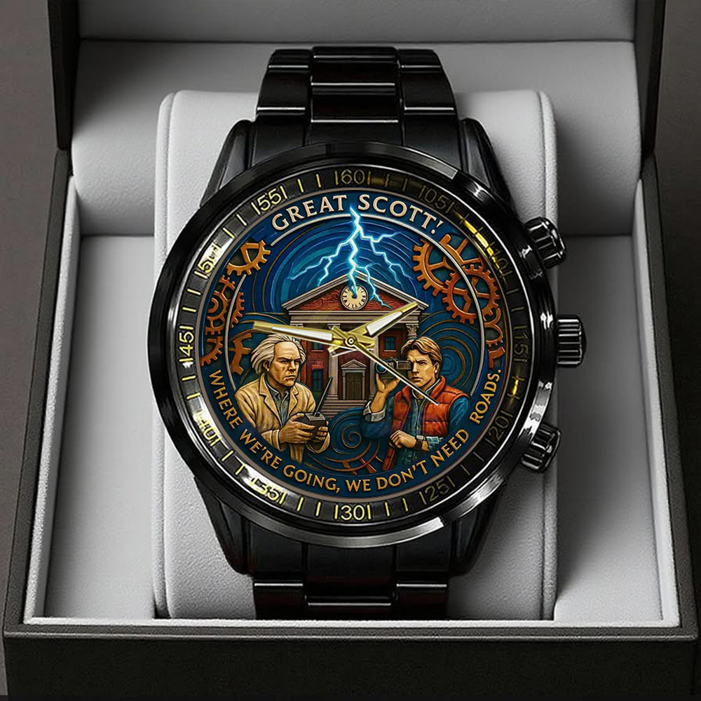Back to the Future 40th Anniversary 2025 Black Stainless Steel Watch - TANTN18027