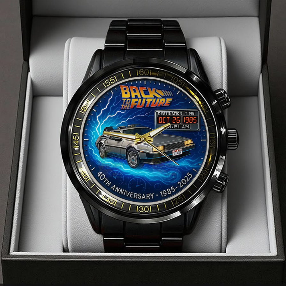 Back to the Future 40th Anniversary 2025 Black Stainless Steel Watch - TANTN18029