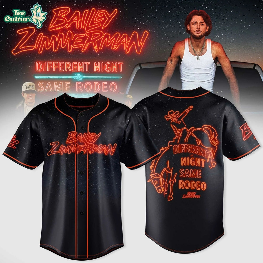 Bailey Zimmerman x Different Night Same Rodeo Tour 2026 Jersey Limited Edition