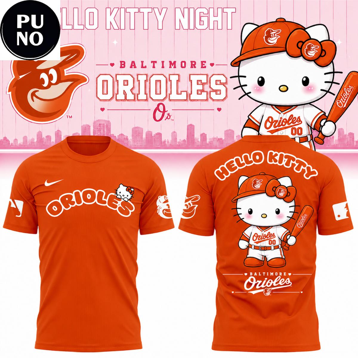 Baltimore Orioles 2026 Hello Kitty Night For Fans Shirt
