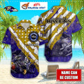 Baltimore Ravens Abstract Game Day Aloha Shirt