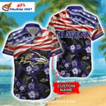 Baltimore Ravens American Glory Custom Name Aloha Shirt
