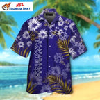 Baltimore Ravens Classic Floral Button-Up Aloha Shirt