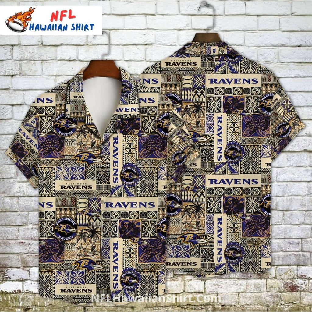 Baltimore Ravens Cultural Tiki Party Custom Aloha Shirt