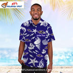 Baltimore Ravens Hawaiian Shirt With Starfish and Seashells