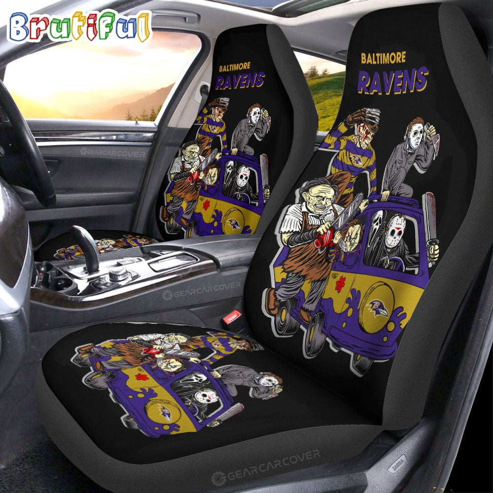 Baltimore Ravens Horror Characters Essential Halloween Car Seat Covers