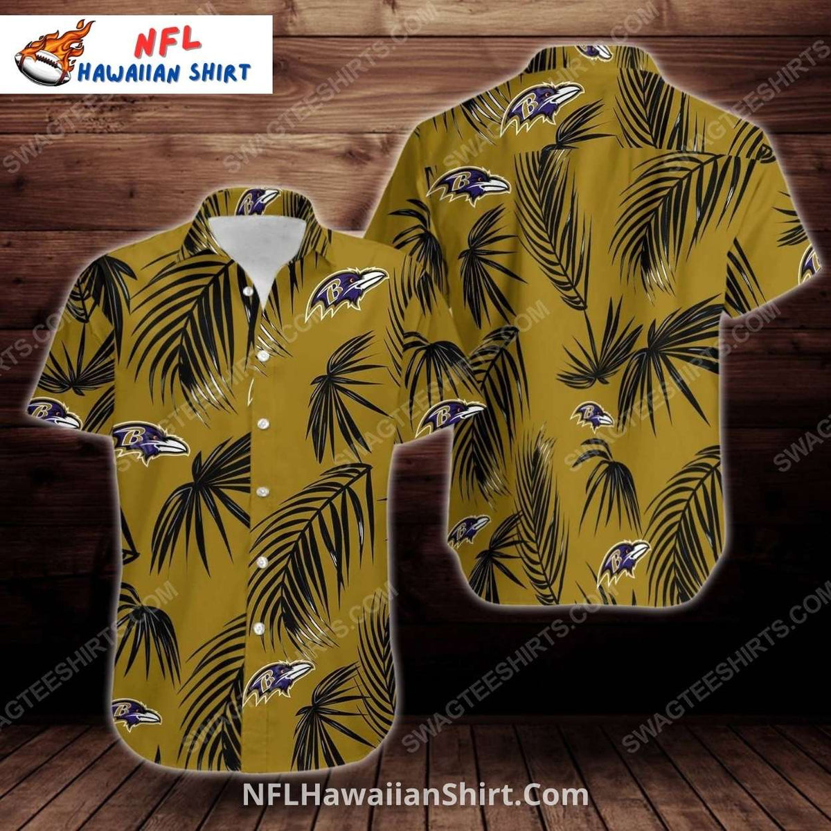 Baltimore Ravens Jungle Palms Custom Hawaiian Shirt