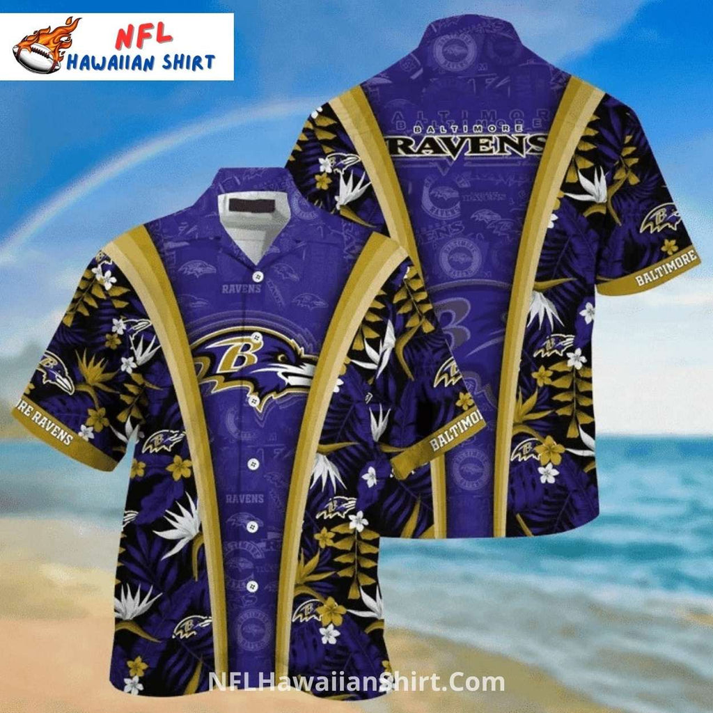 Baltimore Ravens Luxe Floral Patterned Aloha Shirt