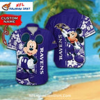 Baltimore Ravens Mickey Fun Tropical Aloha Shirt