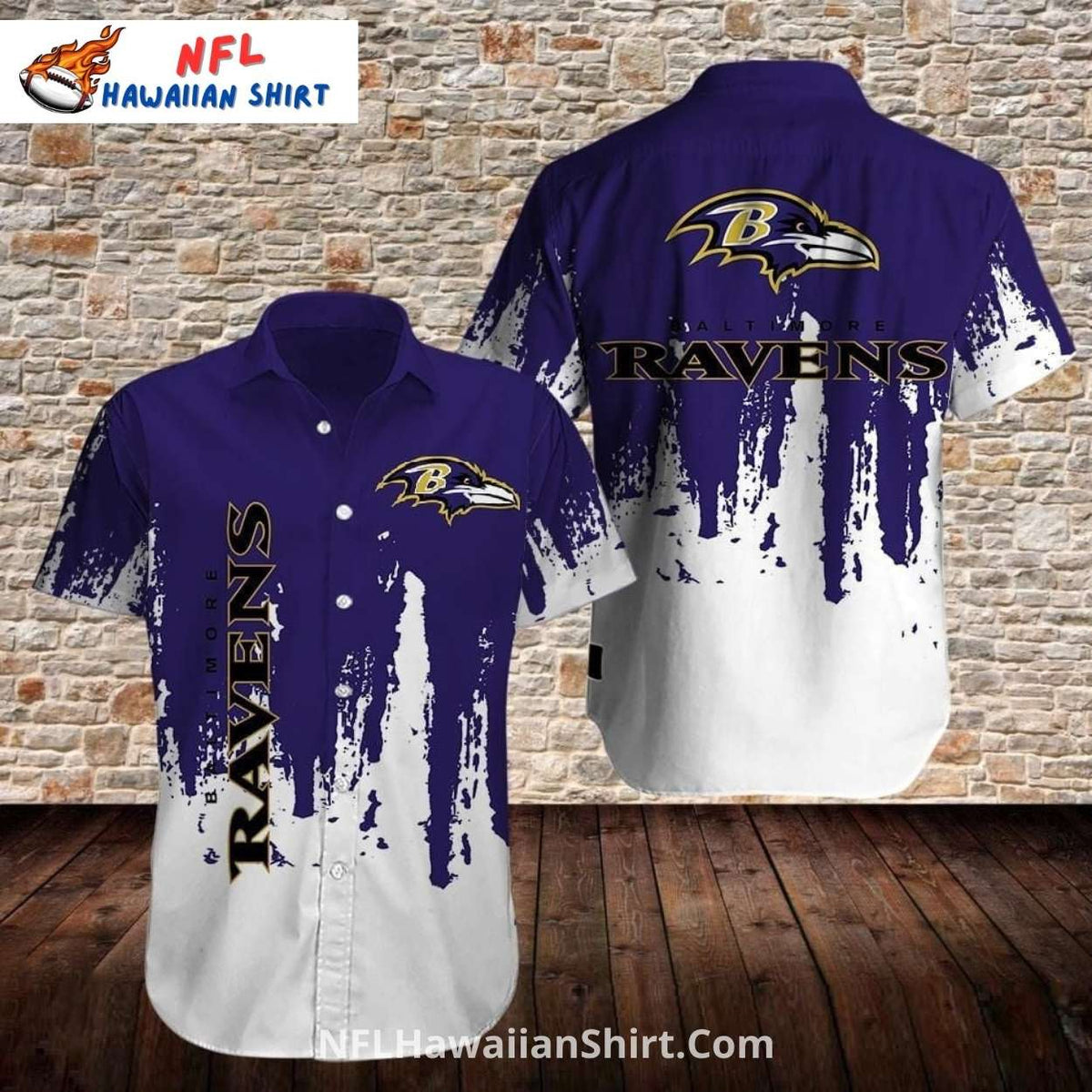 Baltimore Ravens Modern Grunge Art Aloha Shirt