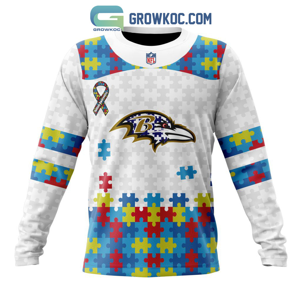 Baltimore Ravens NFL Autism Awareness Personalized Hoodie T Shirt