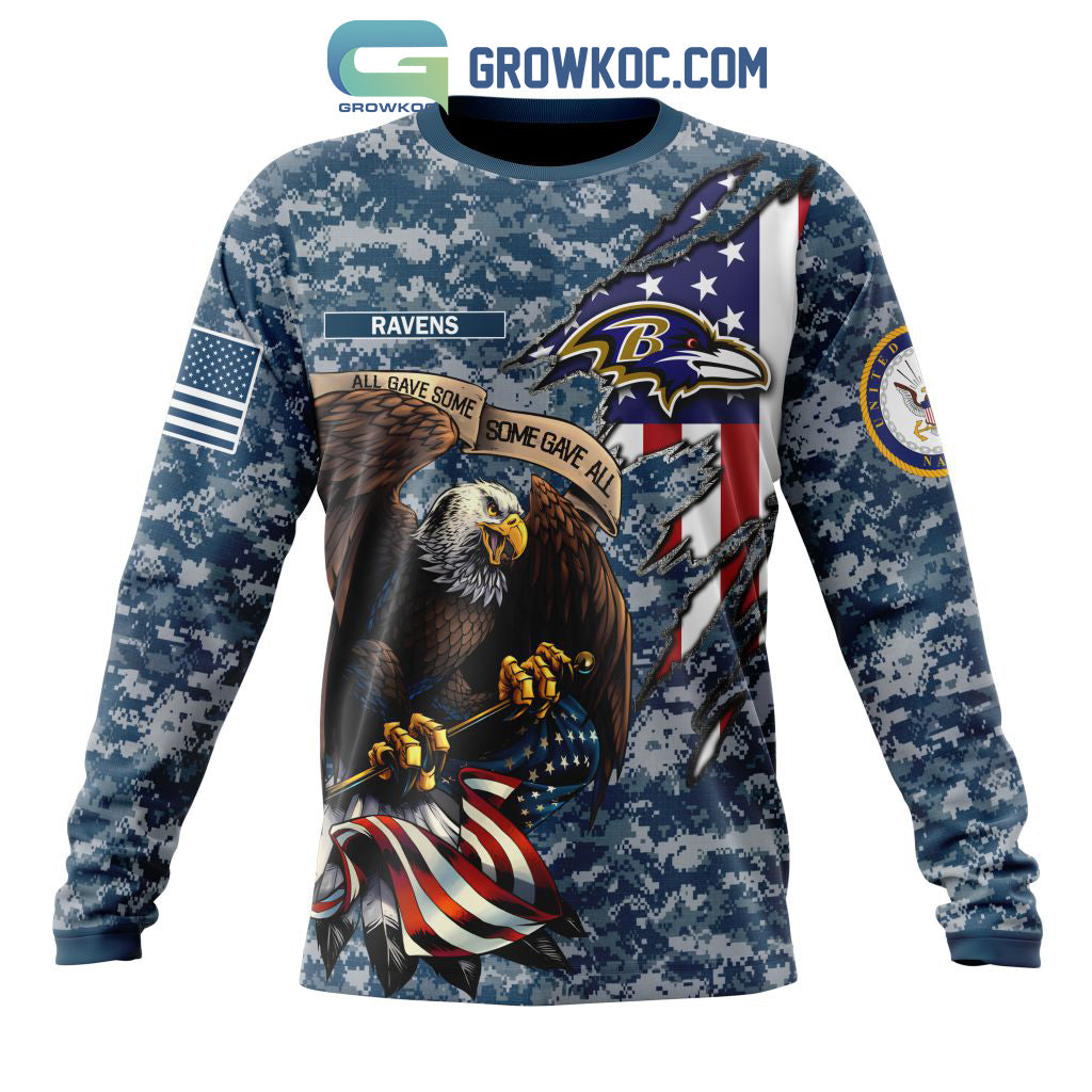 Baltimore Ravens NFL Honor US Navy Veterans All Gave Some Some Gave All Personalized Hoodie T Shirt