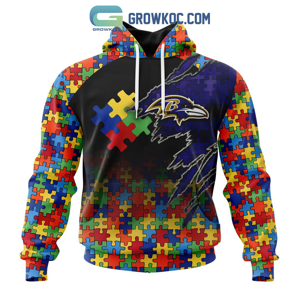 Baltimore Ravens NFL Special Autism Awareness Design Hoodie T Shirt
