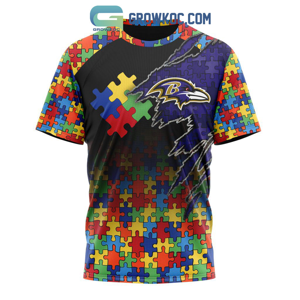 Baltimore Ravens NFL Special Autism Awareness Design Hoodie T Shirt