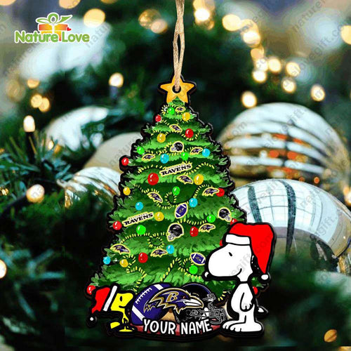 Baltimore Ravens Snoopy Peanuts Custom Christmas Ornament Xmas Tree Decorations