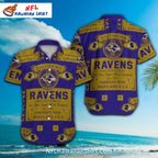 Baltimore Ravens Vintage Ticket Pattern Hawaiian Shirt